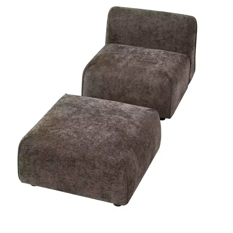 Poltrona imbottita con pouf, poltrona relax pigra, sedia da salotto con imbottitura morbida