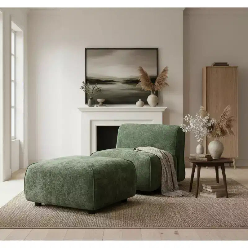Poltrona imbottita con pouf, poltrona relax pigra, sedia da salotto con imbottitura morbida