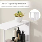 Mobile Contenitore Sottile con Ripiani Aperti, Cassetto Estraibile e Carrello Scorrevole per la Cucina