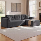 Divano Boneless da 108,3 Pollici con Chaise Longue, con Seduta Profonda, Divano a L in Velluto a Coste per Soggiorno, Chaise Longue Lato Destro