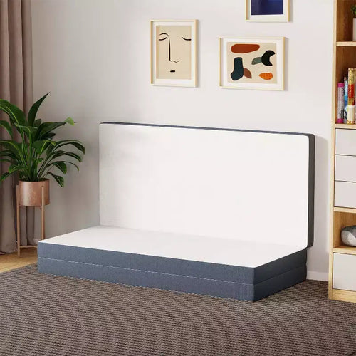 Materasso pieghevole da 4 pollici, topper in memory foam a tre ante con fodera lavabile per campeggio, letto per gli ospiti o camper, Queen