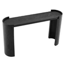 Tavolo da ingresso effetto legno nero con design curvo per ingresso o lato divano