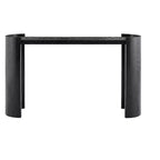 Tavolo da ingresso effetto legno nero con design curvo per ingresso o lato divano