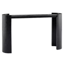 Tavolo da ingresso effetto legno nero con design curvo per ingresso o lato divano