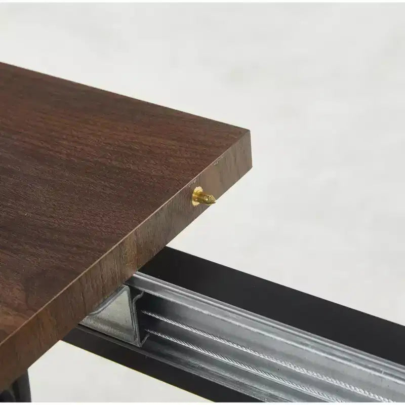 Tavolo da pranzo quadrato allungabile con gambe in metallo e piano in MDF, 140/180x80x75 cm, lunghezza regolabile, finitura noce
