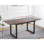 Tavolo da pranzo quadrato allungabile con gambe in metallo e piano in MDF, 140/180x80x75 cm, lunghezza regolabile, finitura noce