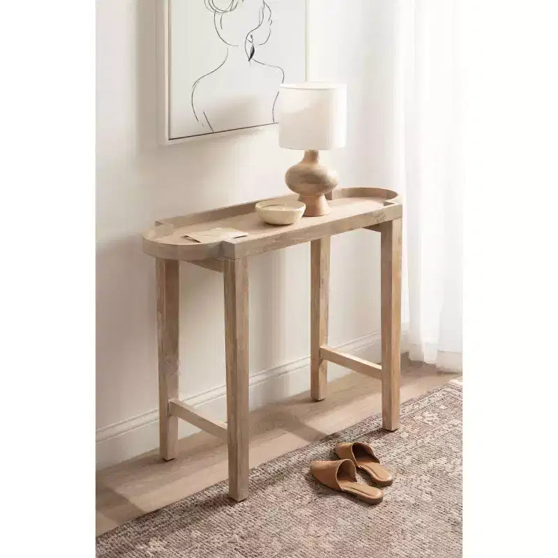 Consolle Jovie in legno, 38x14x30, Naturale