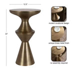 Tavolino da salotto Zavalia in metallo, 33x33x56 cm, Oro