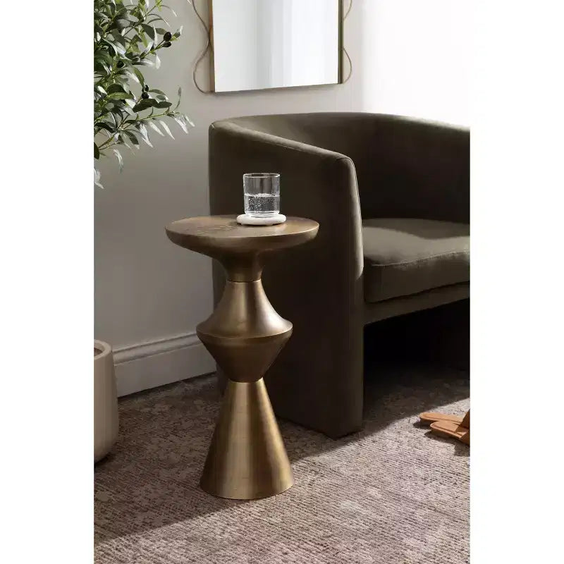 Tavolino da salotto Zavalia in metallo, 33x33x56 cm, Oro