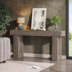 Tavolo consolle lungo 160 cm, tavolo da divano rettangolare in legno da mettere dietro al divano, tavolo da ingresso stile rustico per corridoio, soggiorno, grigio