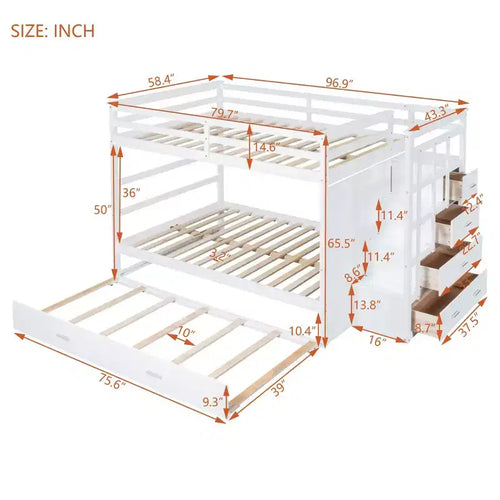 137 × 191 cm Oltre 137 × 191 cm Letto a castello con scale contenitore e letto estraibile
