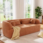 Divano a 3 posti imbottito senza struttura a nuvola Mason Modern Chenille con cuscini