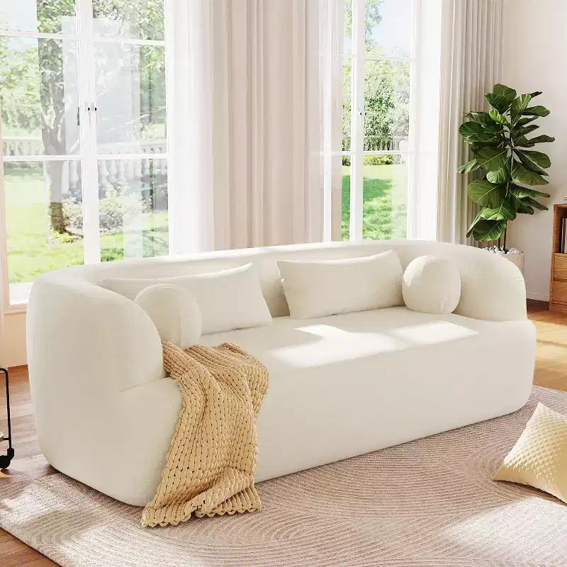 Divano a 3 posti imbottito senza struttura a nuvola Mason Modern Chenille con cuscini