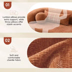 Divano a 3 posti imbottito senza struttura a nuvola Mason Modern Chenille con cuscini