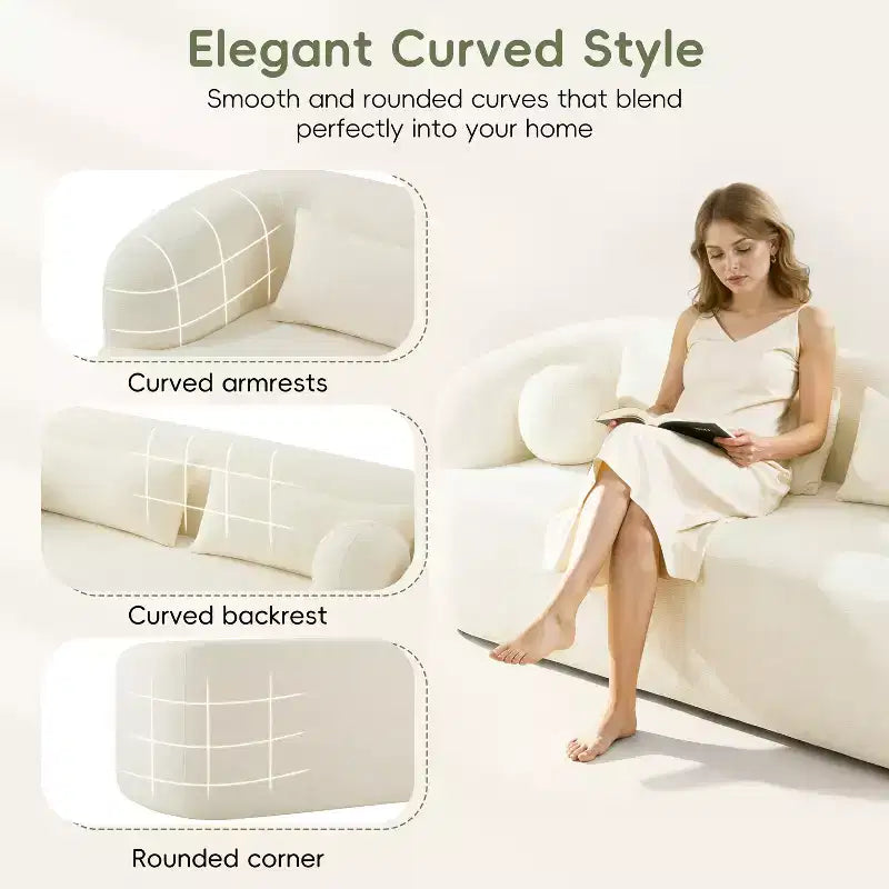 Divano a 3 posti imbottito senza struttura a nuvola Mason Modern Chenille con cuscini