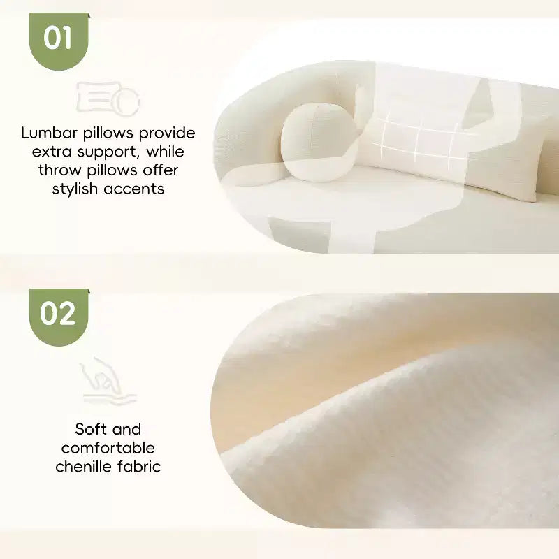 Divano a 3 posti imbottito senza struttura a nuvola Mason Modern Chenille con cuscini
