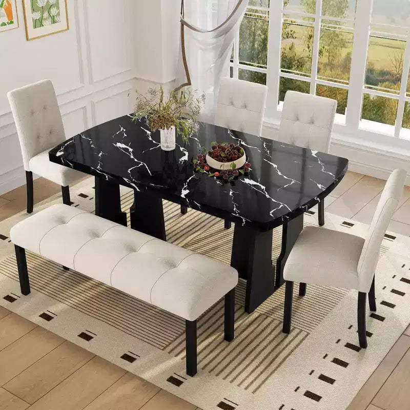 47.24 Moderna panca da pranzo trapuntata in lino con stile rustico e utilizzo versatile