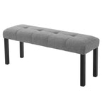 47.24 Moderna panca da pranzo trapuntata in lino con stile rustico e utilizzo versatile
