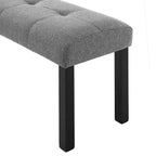 47.24 Moderna panca da pranzo trapuntata in lino con stile rustico e utilizzo versatile