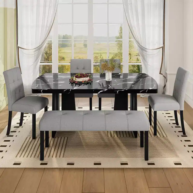 47.24 Moderna panca da pranzo trapuntata in lino con stile rustico e utilizzo versatile