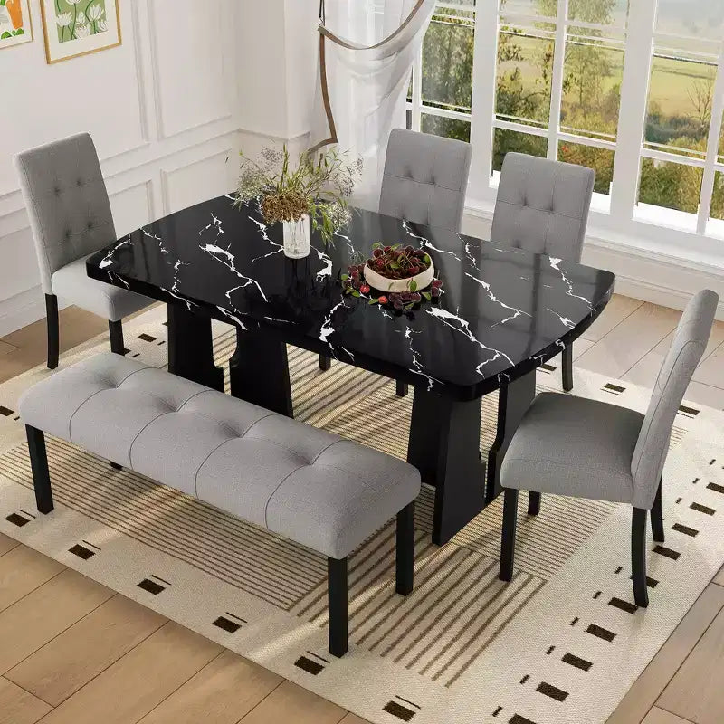 47.24 Moderna panca da pranzo trapuntata in lino con stile rustico e utilizzo versatile