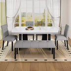 47.24 Moderna panca da pranzo trapuntata in lino con stile rustico e utilizzo versatile