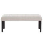 47.24 Moderna panca da pranzo trapuntata in lino con stile rustico e utilizzo versatile