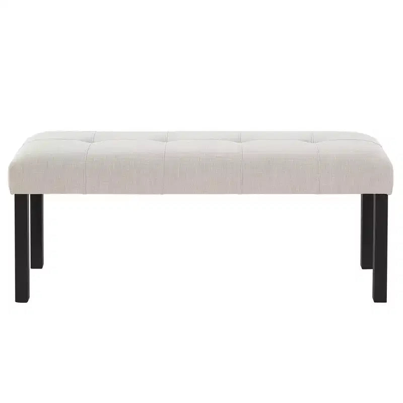 47.24 Moderna panca da pranzo trapuntata in lino con stile rustico e utilizzo versatile