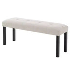 47.24 Moderna panca da pranzo trapuntata in lino con stile rustico e utilizzo versatile