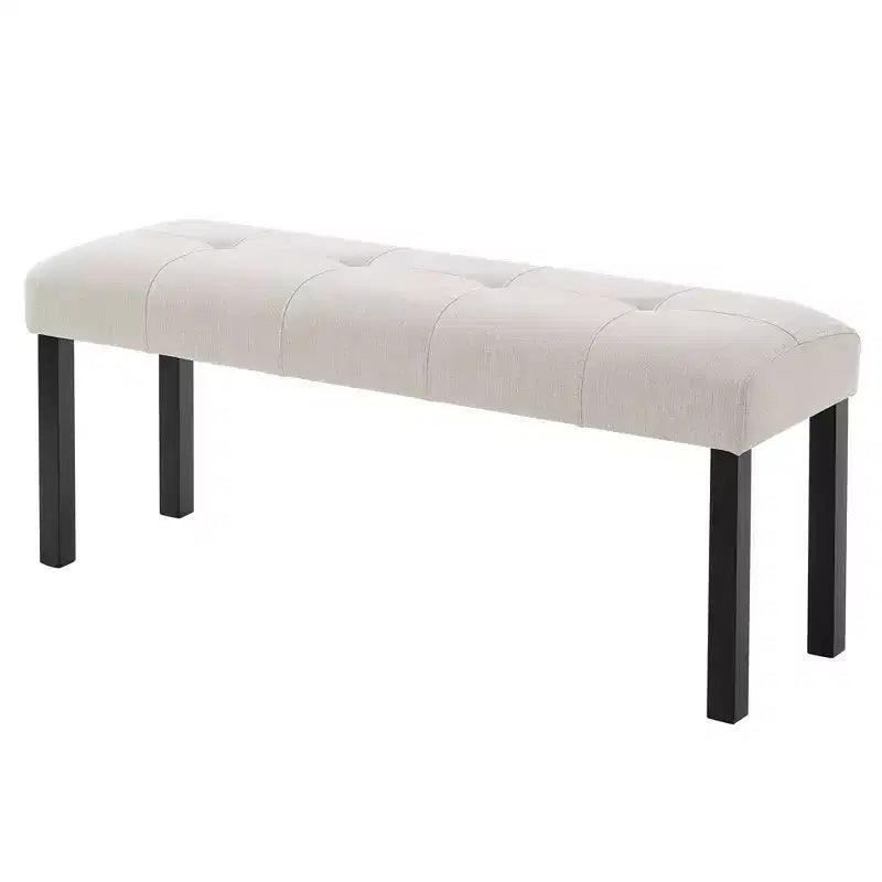 47.24 Moderna panca da pranzo trapuntata in lino con stile rustico e utilizzo versatile