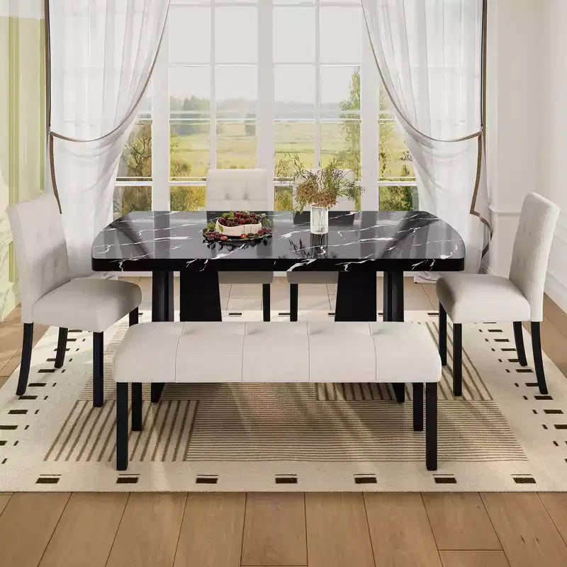 47.24 Moderna panca da pranzo trapuntata in lino con stile rustico e utilizzo versatile