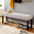 47.24 Modern Tufted Linen Dining Bench with Farmhouse Style and Versatile Use