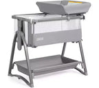 Karl Home 5 In 1 Crib Bassinet Bedside Sleeper in Gray With Changing Table