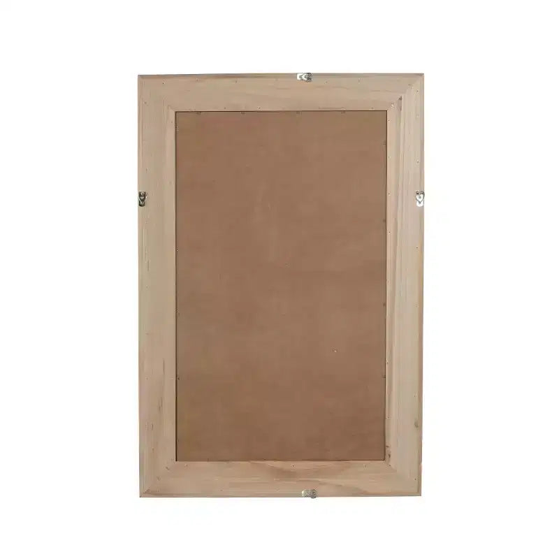 Specchio da parete decorativo rettangolare in rattan 24 x 36 con cornice in legno, specchio decorativo in stile rustico per bagno, ingresso o arredamento della casa