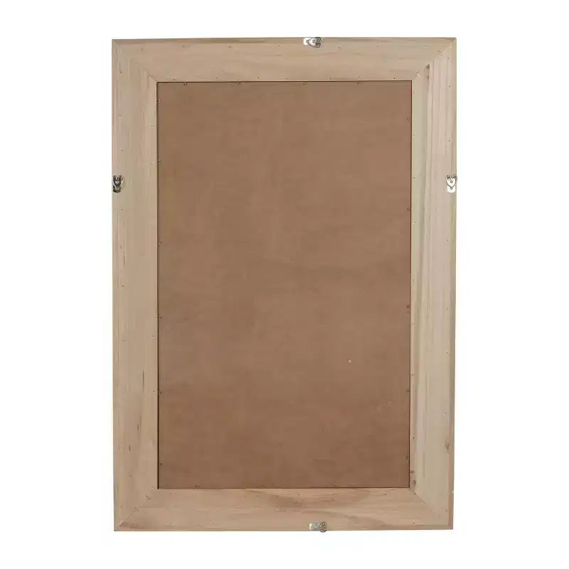 Specchio da parete decorativo rettangolare in rattan 24 x 36 con cornice in legno, specchio decorativo in stile rustico per bagno, ingresso o arredamento della casa