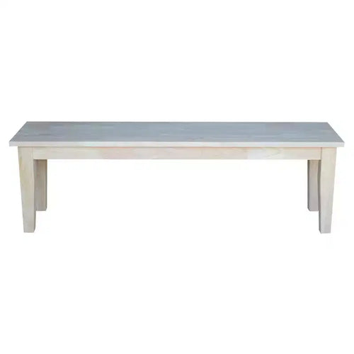 Panca stile Shaker non finita da 152,4 cm: Parawood massiccio, rettangolare, capacità 181,4 kg