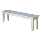 Panca in stile Shaker da 60" non rifinita: Legno massello di Parawood, Rettangolare, Capacità 400 libbre