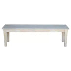 Panca in stile Shaker da 60" non rifinita: Legno massello di Parawood, Rettangolare, Capacità 400 libbre