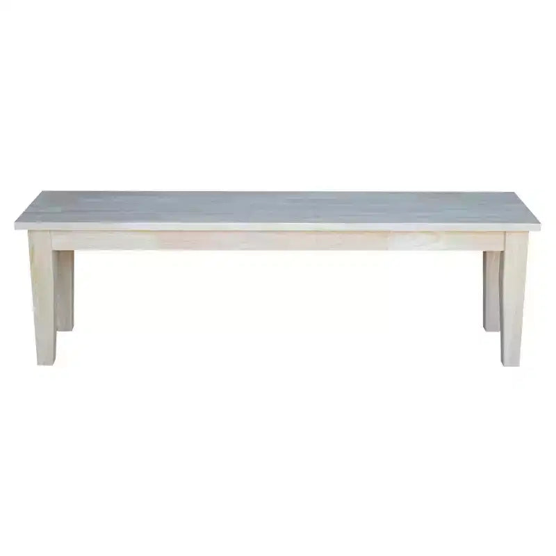 Panca in stile Shaker da 60" non rifinita: Legno massello di Parawood, Rettangolare, Capacità 400 libbre