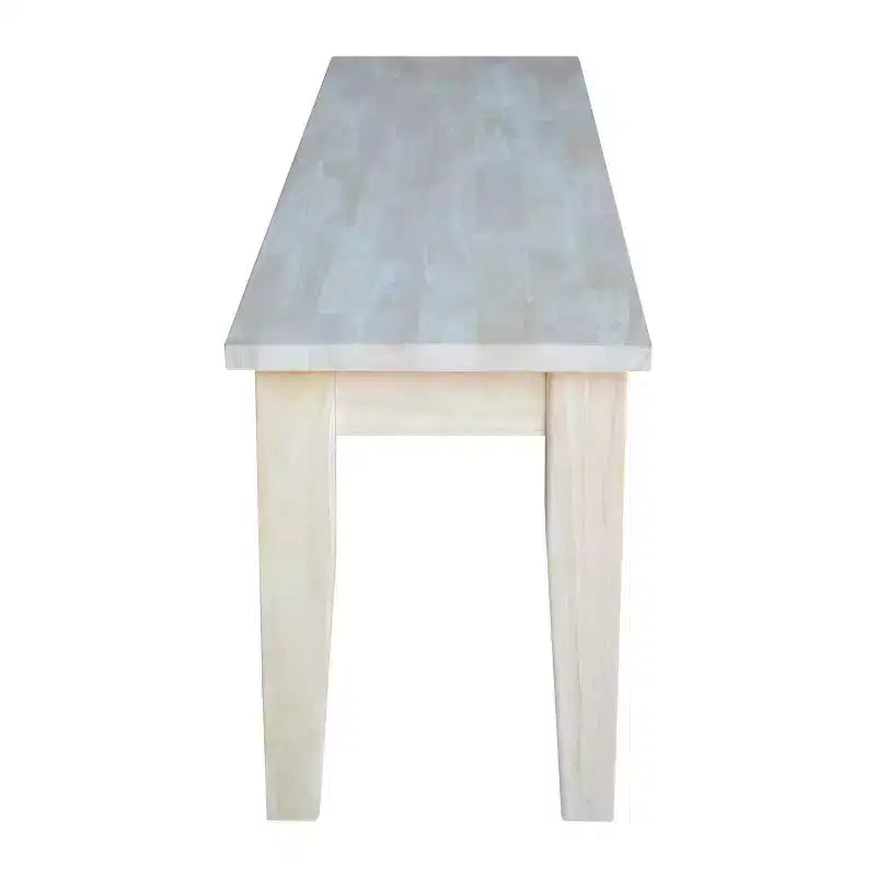 Panca in stile Shaker da 60" non rifinita: Legno massello di Parawood, Rettangolare, Capacità 400 libbre