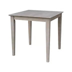 Tavolo da pranzo 76x76 cm in legno massello e 2 sedie Emily tortora grigio lavato: Parawood, quadrato, non allungabile