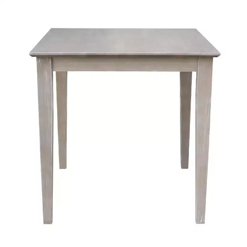 Tavolo da pranzo 76x76 cm in legno massello e 2 sedie Emily tortora grigio lavato: Parawood, quadrato, non allungabile