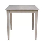 Tavolo da pranzo 76x76 cm in legno massello e 2 sedie Emily tortora grigio lavato: Parawood, quadrato, non allungabile