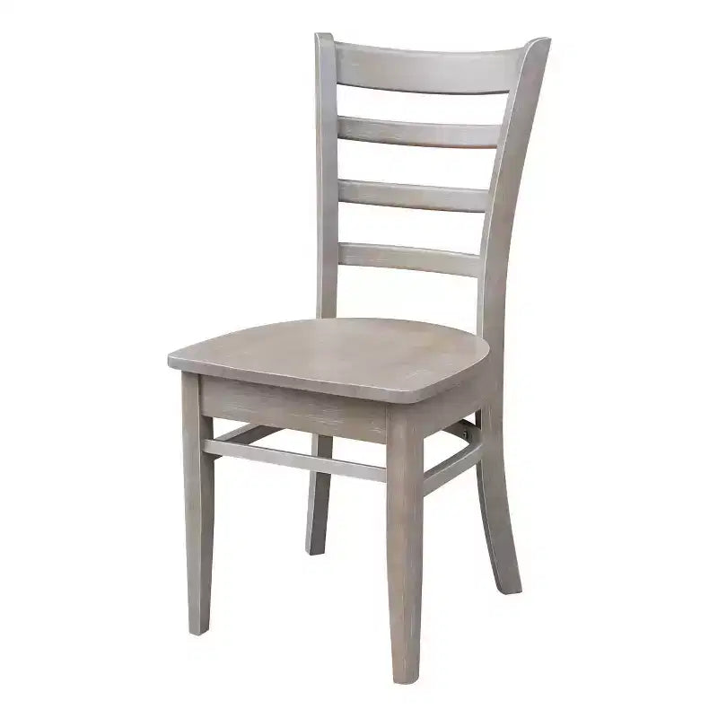 Tavolo da pranzo 76x76 cm in legno massello e 2 sedie Emily tortora grigio lavato: Parawood, quadrato, non allungabile