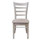 Tavolo da pranzo 76x76 cm in legno massello e 2 sedie Emily tortora grigio lavato: Parawood, quadrato, non allungabile