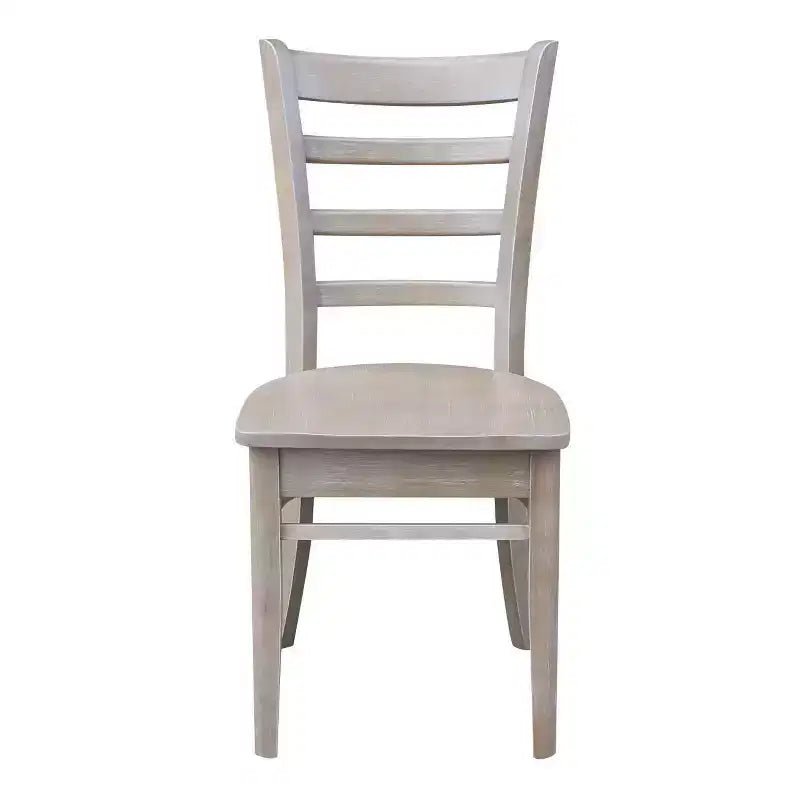 Tavolo da pranzo 76x76 cm in legno massello e 2 sedie Emily tortora grigio lavato: Parawood, quadrato, non allungabile