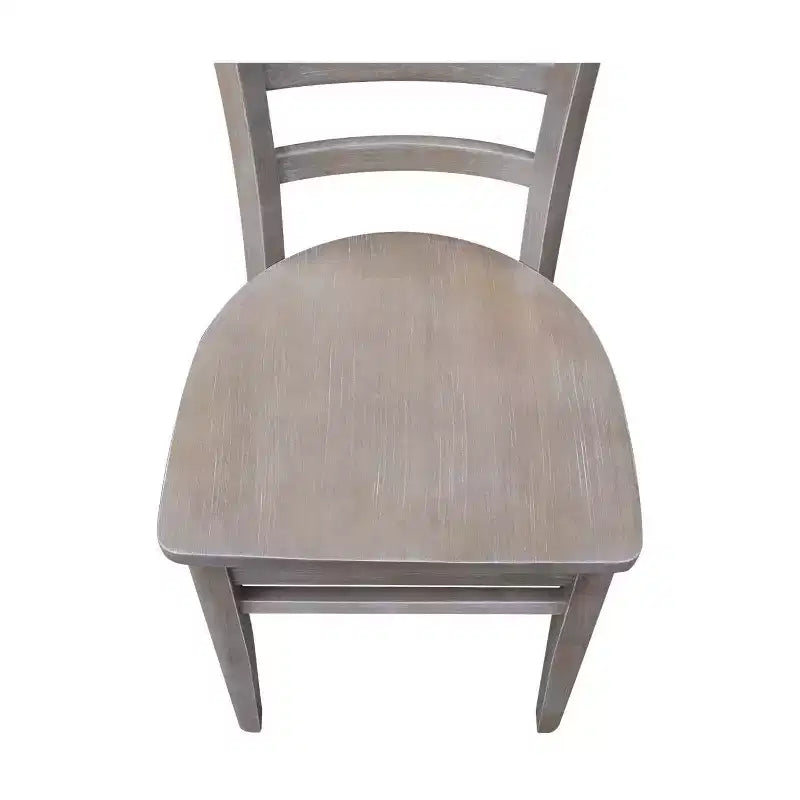 Tavolo da pranzo 76x76 cm in legno massello e 2 sedie Emily tortora grigio lavato: Parawood, quadrato, non allungabile
