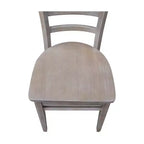 Tavolo da pranzo 76x76 cm in legno massello e 2 sedie Emily tortora grigio lavato: Parawood, quadrato, non allungabile