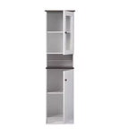 Madia e credenza da cucina Lauren TwoTone Bianco/Marrone scuro: stile transizionale, 5 ripiani fissi