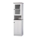 Madia e credenza da cucina Lauren TwoTone Bianco/Marrone scuro: stile transizionale, 5 ripiani fissi